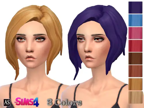 Alexandra Simblr: Curved bob hair for Sims 4