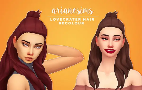 Ariane Sims: lovecrater hair for Sims 4