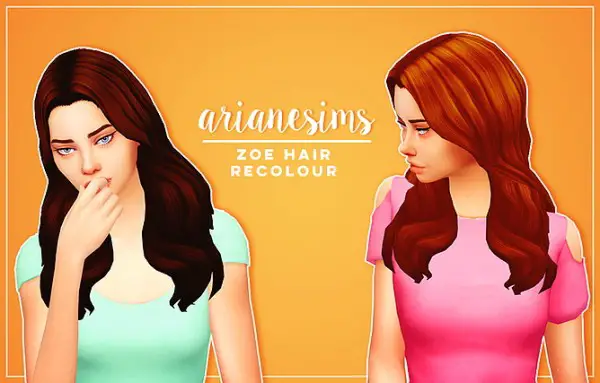 Ariane Sims: Zoe Hair Recolored for Sims 4