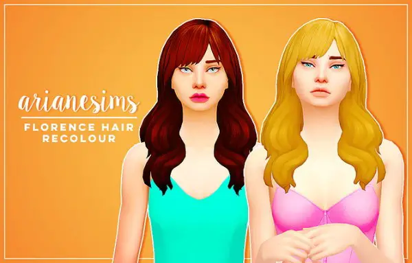 Ariane Sims: Florence hair recolored for Sims 4