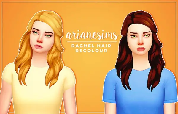 Ariane Sims: Rachel hair recolored for Sims 4