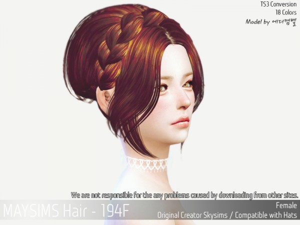 MAY Sims: May Hair 194F for Sims 4