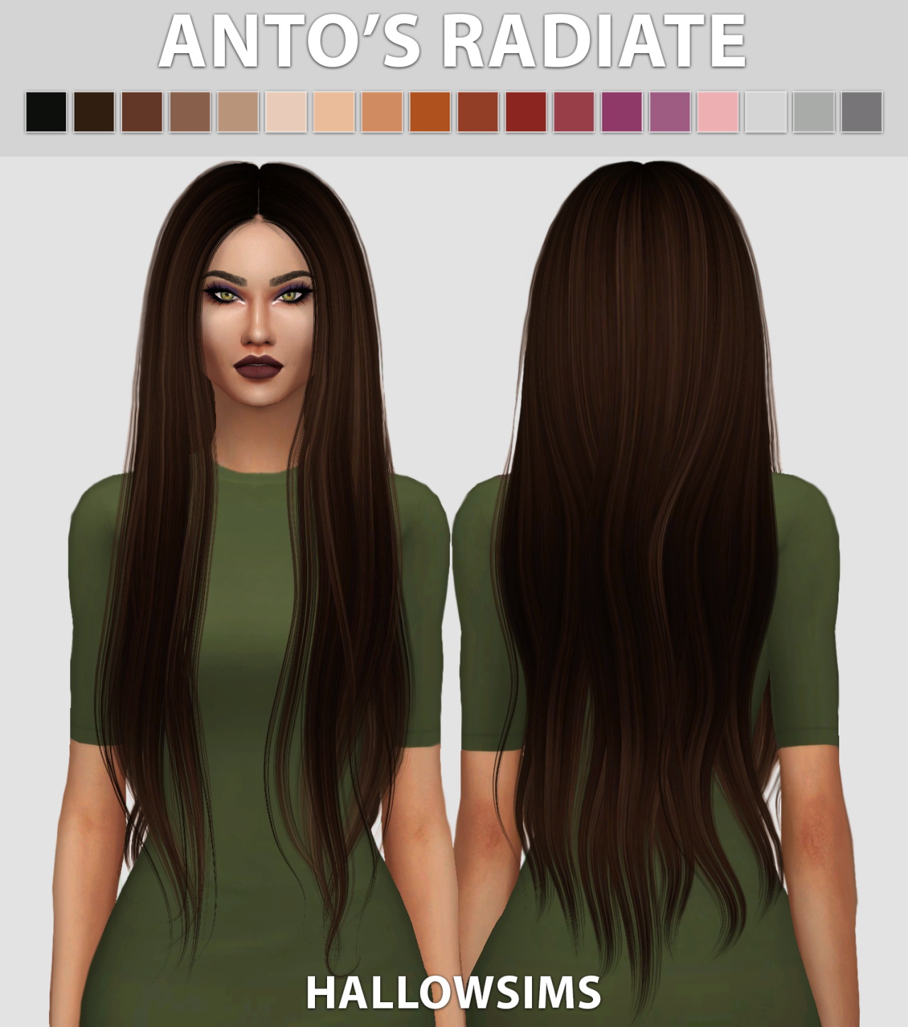 Sims 4 Hairs ~ Hallow Sims: Anto’s Radiate hair retextured