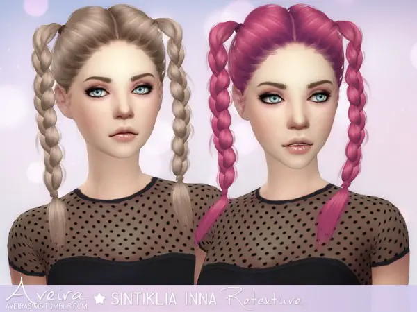 Aveira Sims 4: Sintiklia`s Inna hair retextured for Sims 4