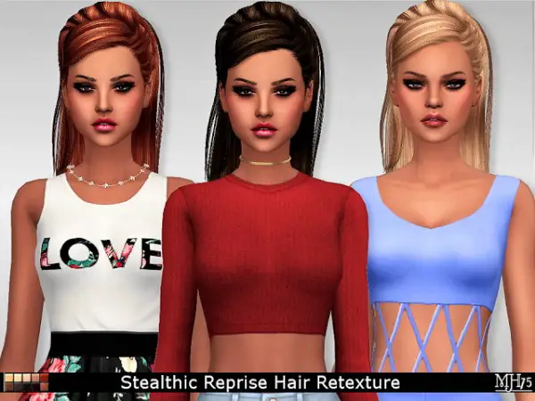 Sims Addiction: Stealthic`s Reprise hair retextured by Margies Sims for Sims 4