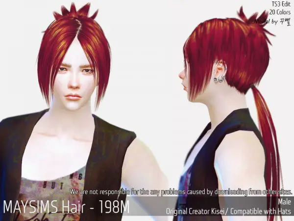 MAY Sims: May Hair 198M retextured for Sims 4