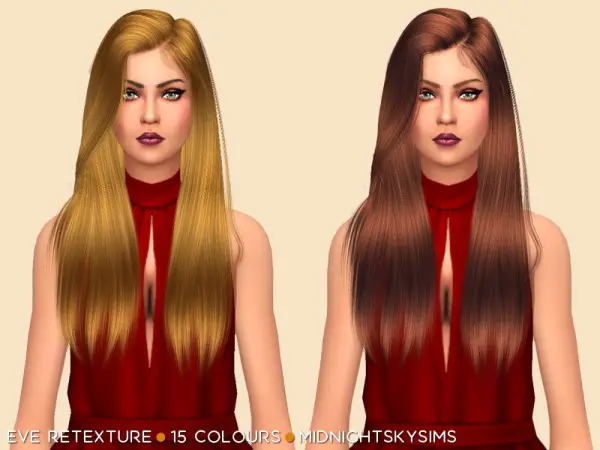 Simsworkshop: Eve natural retextured by midnightskysims for Sims 4
