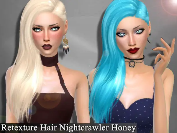 The Sims Resource: Nightcrawler`s Honey hair retextured by Genius666 for Sims 4