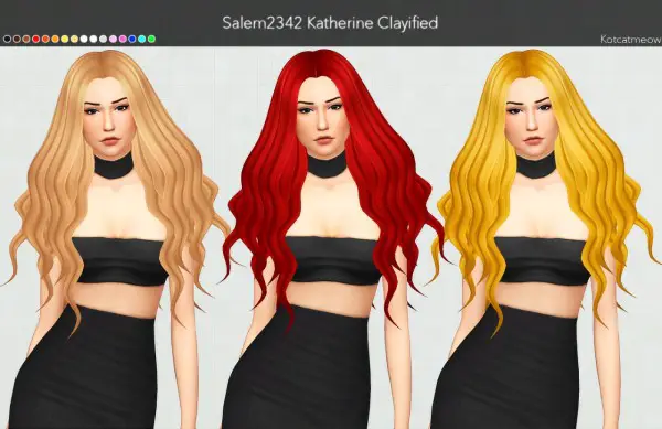 Kot Cat: Katherine Hair Clayified for Sims 4