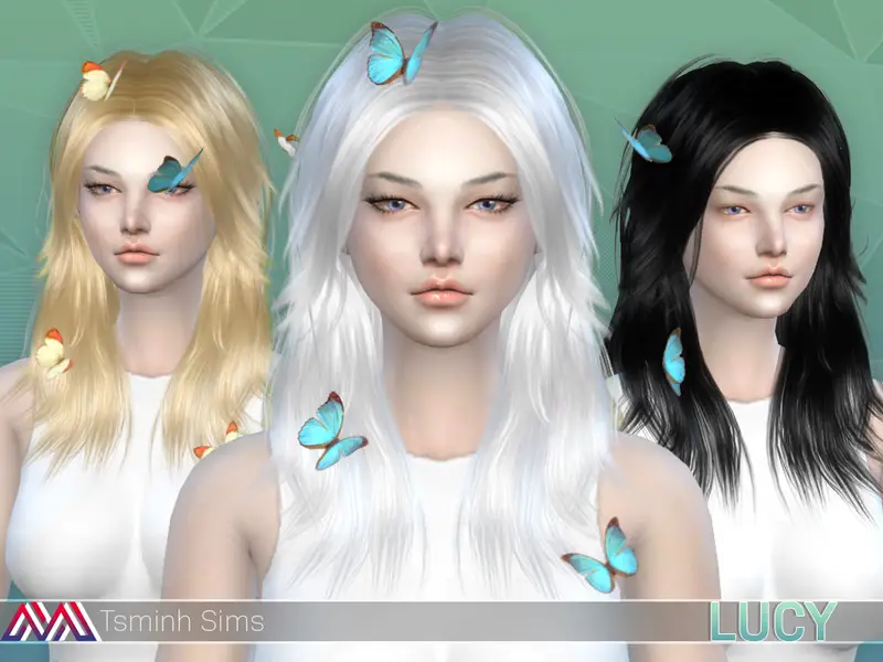 The Sims Resource: Lucy hair - Sims 4 Hairs