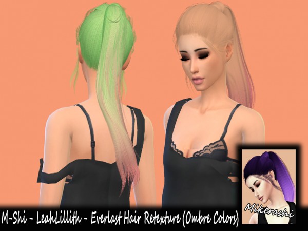 Mikerashi: LeahLillith`s  Everlast Hair retextured for Sims 4