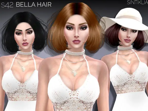 Sintiklia Sims: Hair`s 42 Bella for Sims 4