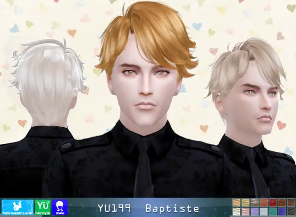 NewSea: YU199 Baptiste hair for Sims 4