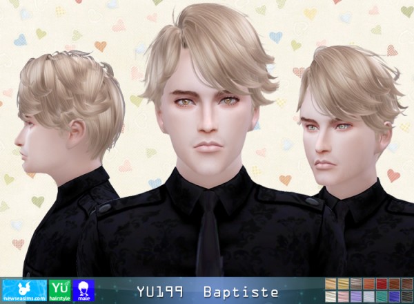 NewSea: YU199 Baptiste hair for Sims 4