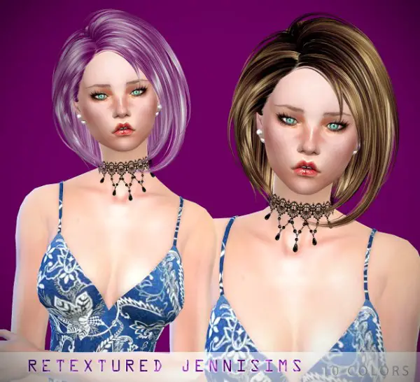 Jenni Sims: Skysims 021, 066 Hairs retextured for Sims 4
