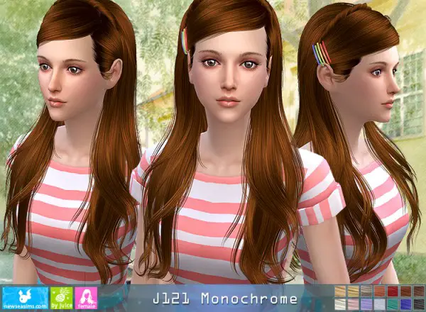 NewSea: J121 Monochrome donation hair for Sims 4