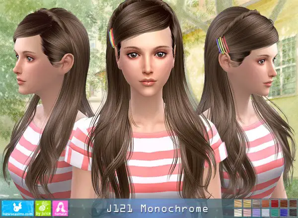 NewSea: J121 Monochrome donation hair for Sims 4