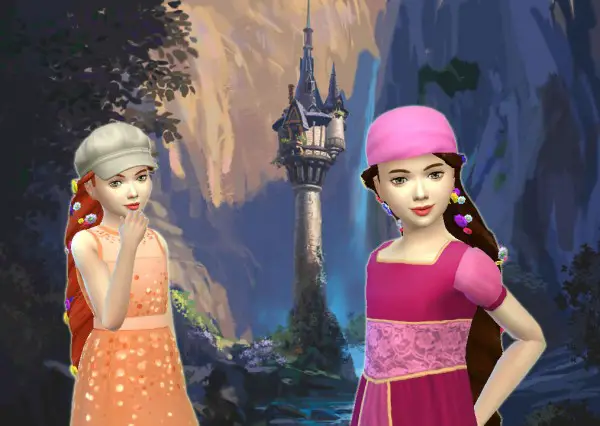 Mystufforigin: Rapunzel Braid for Girls for Sims 4