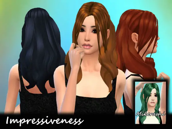 Mikerashi: Impressiveness Hair for Sims 4