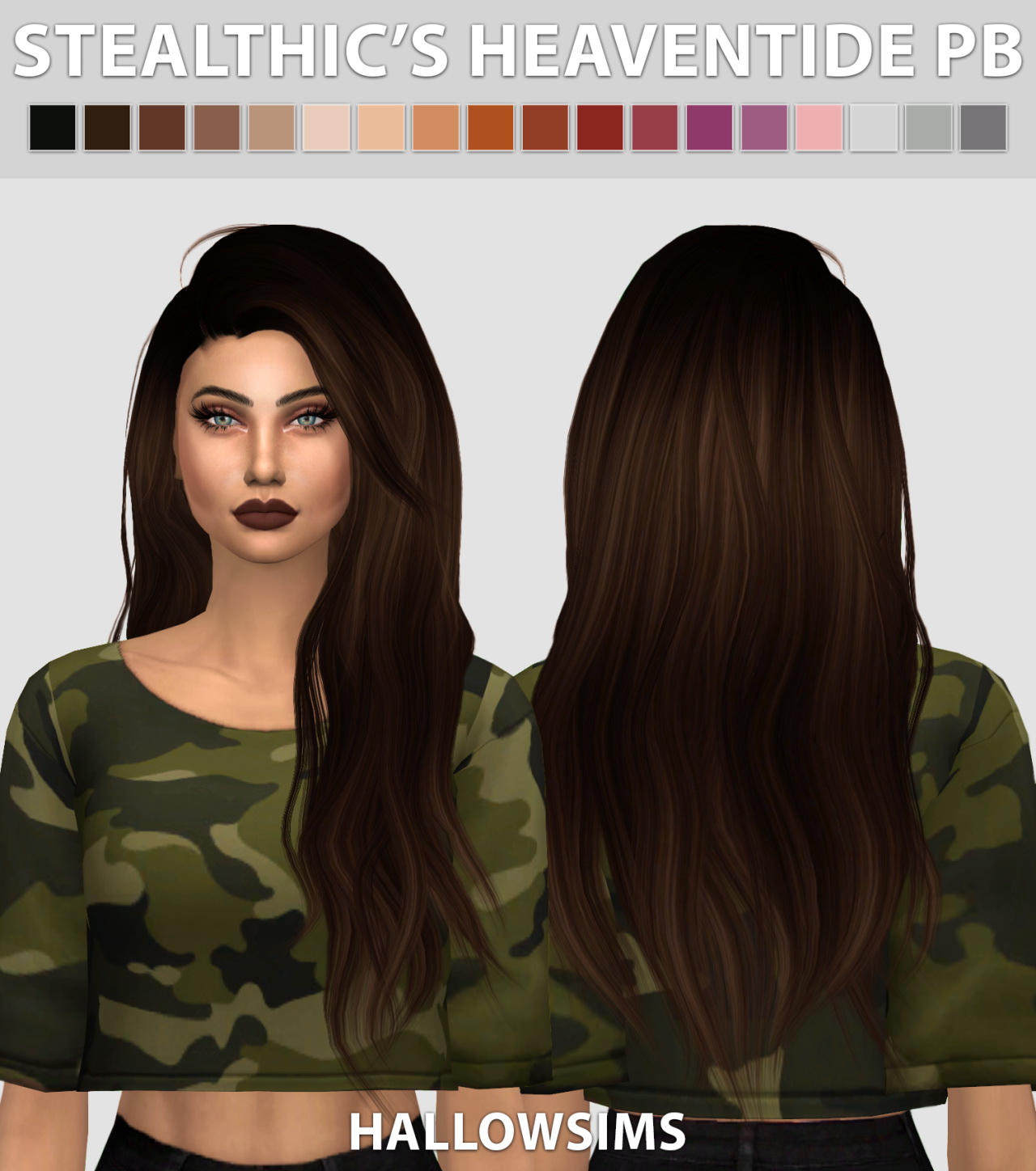 Sims 4 Hairs ~ Hallow Sims: Stealthic’s Heaventide Pushed Back hair