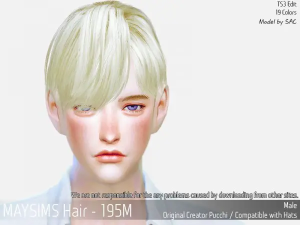 MAY Sims: May 195M hair converted for Sims 4