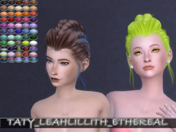 Simsworkshop: LeahLillith`s Ethereal Hair Retextured by Taty for Sims 4