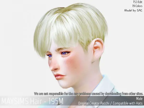 MAY Sims: May 195M hair converted for Sims 4