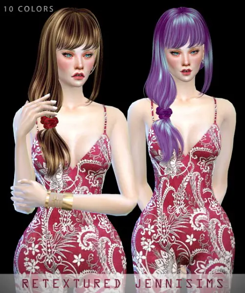 Jenni Sims: Butterfly`s 114 and Neewsea`s Dracarys Hairs retextured for Sims 4