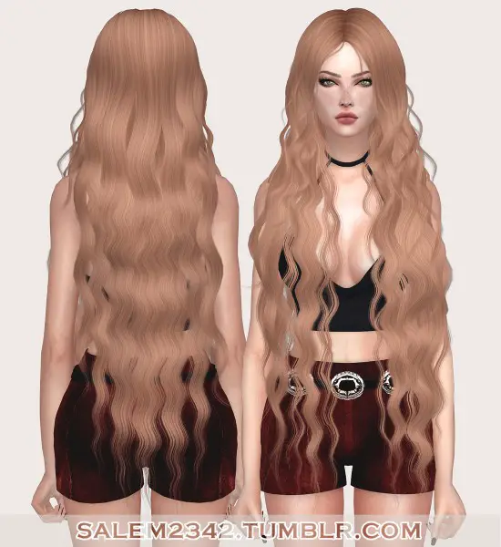 Salem2342: Newsea`s Siren Forest Hair Retextured for Sims 4