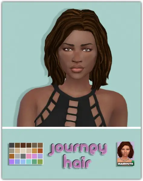 Simsworkshop: Journey Hair retextured by maimouth for Sims 4