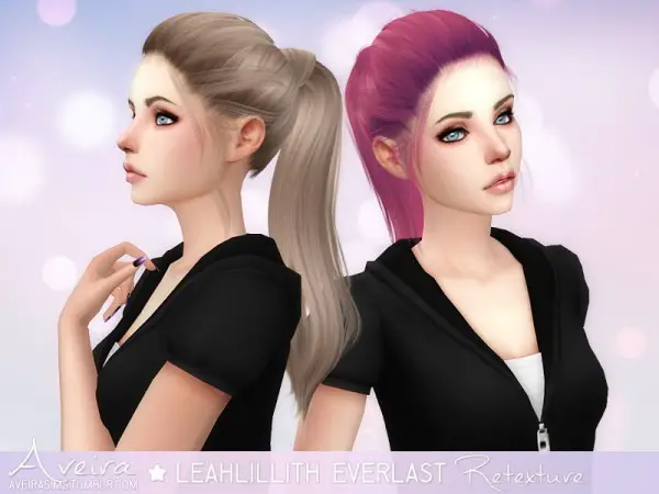 Aveira Sims 4: LeahLillith`s Everlast hair retextures for Sims 4
