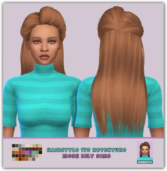 Simsworkshop: Bfly 179 hair retextured by maimouth for Sims 4