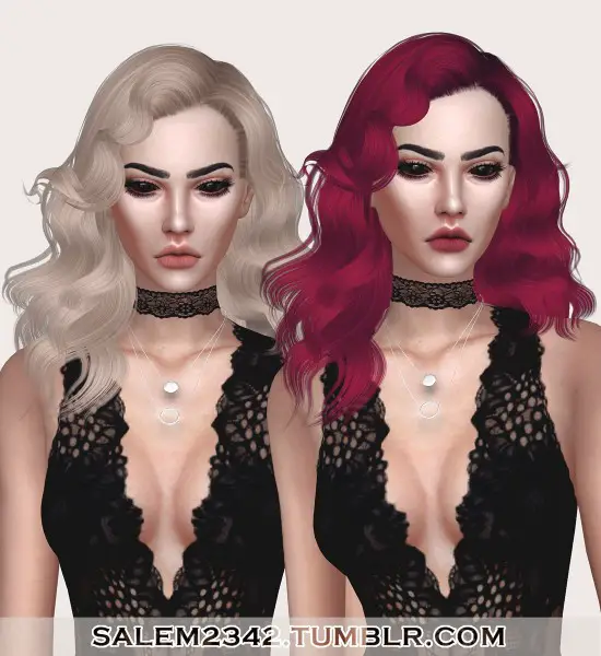 Salem2342: Sintiklia`s Johansson Hair Retextured for Sims 4
