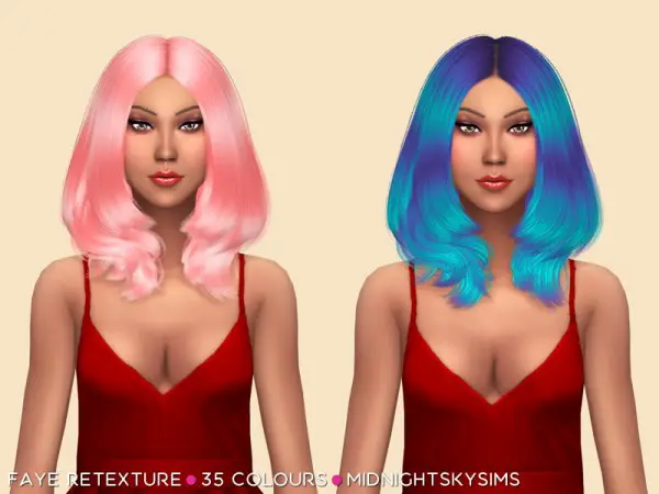 Simsworkshop: Faya Unnatural hair retextured by midnightskysims for Sims 4