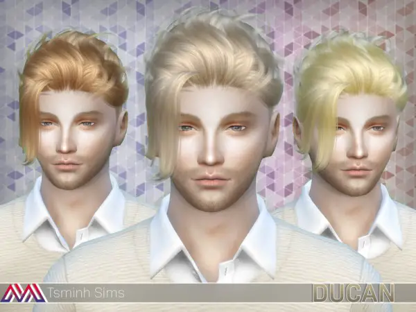 The Sims Resource: Ducan Hair 15 by TsminhSims for Sims 4