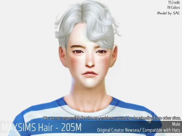 MAY Sims: May Hair 205M hair retextured for Sims 4