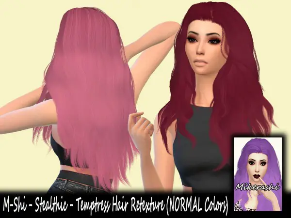 Mikerashi: Stealthic`s Temptress hair retextured for Sims 4