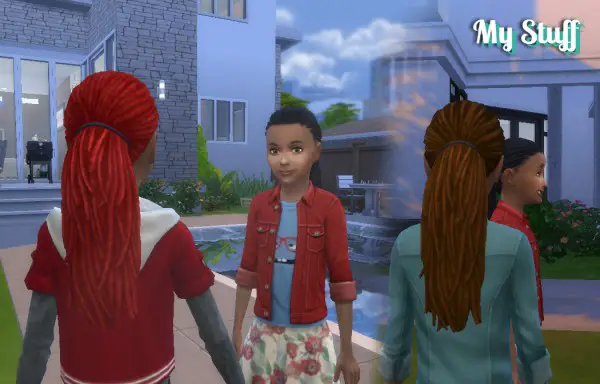 Mystufforigin: Braid Tied hair for girls for Sims 4