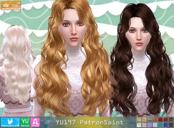 NewSea: YU197 Patron Saint hair for Sims 4
