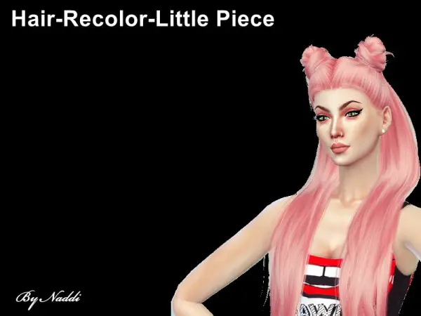 The Sims Resource: LeahLillith`s Little Piece Hair Recolored by Naddiswelt for Sims 4