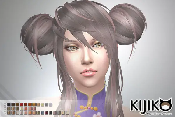 Kijiko Sims: Panda Lan Lan hair for Sims 4