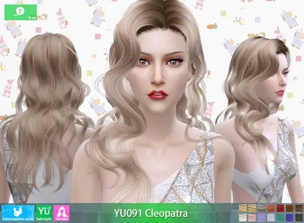 NewSea: YU091 Cleopatra hair for Sims 4