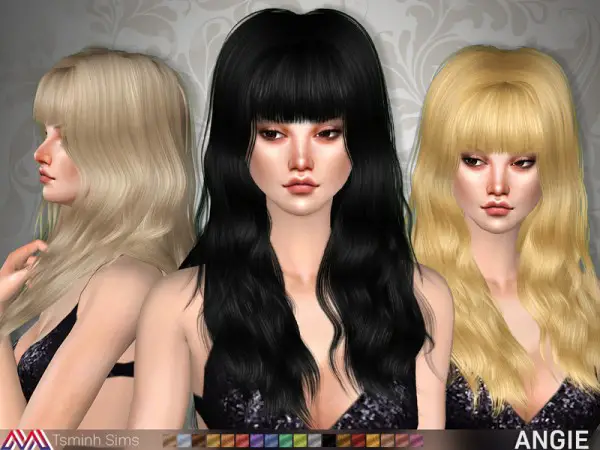 The Sims Resource: Angie Hair 20 by tsminh 3 for Sims 4