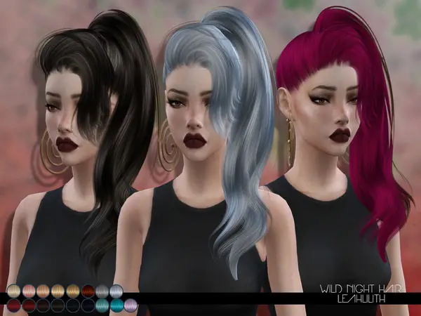 The Sims Resource: Wild Night Hair by LeahLillith for Sims 4