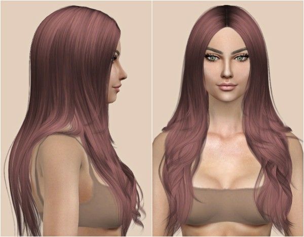 Kenzar Sims: Cazy`s Denial Hair Retextured for Sims 4