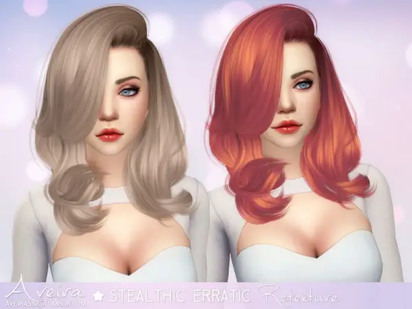 Aveira Sims 4: Stealthic`s Erratic hairstyle retextured for Sims 4