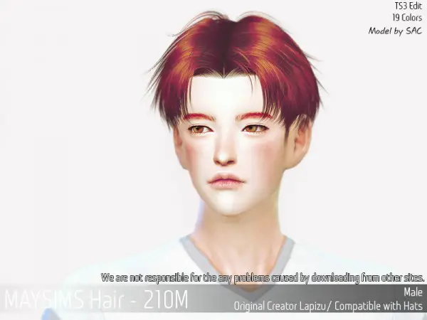 MAY Sims: May 210M hair retextured for Sims 4