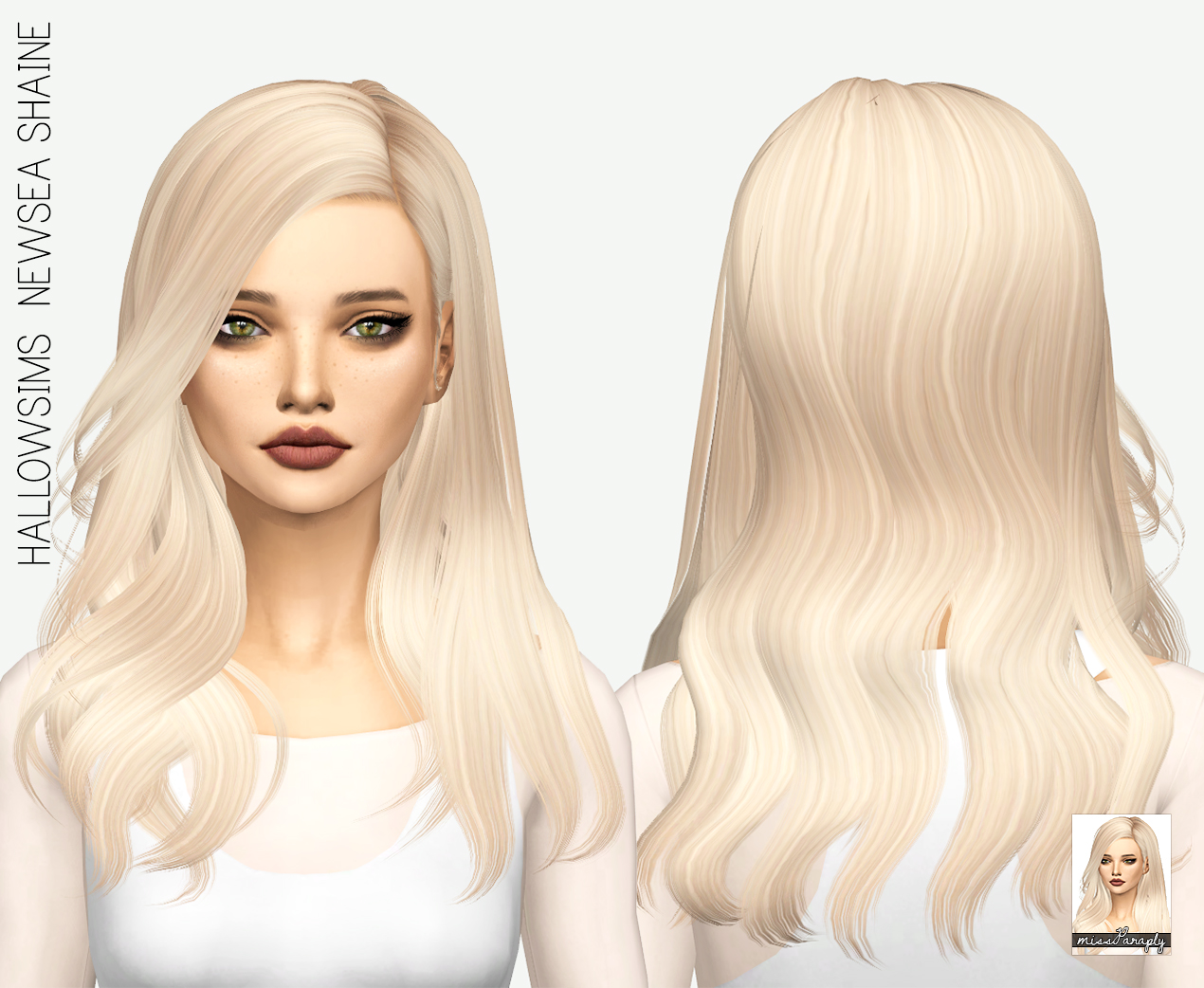 Sims 4 Hairs ~ Miss Paraply: Newsea`s Shaine hair retextured