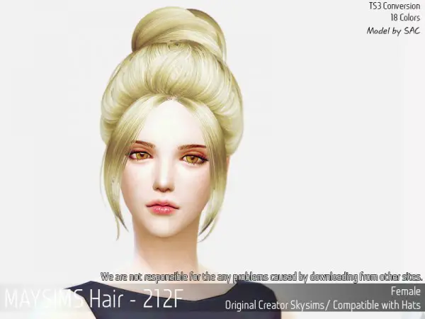 MAY Sims: May 212F hair retextured for Sims 4