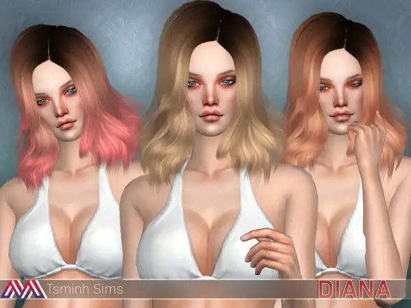 The Sims Resource: Diana Hair 16 Set by tsminh for Sims 4